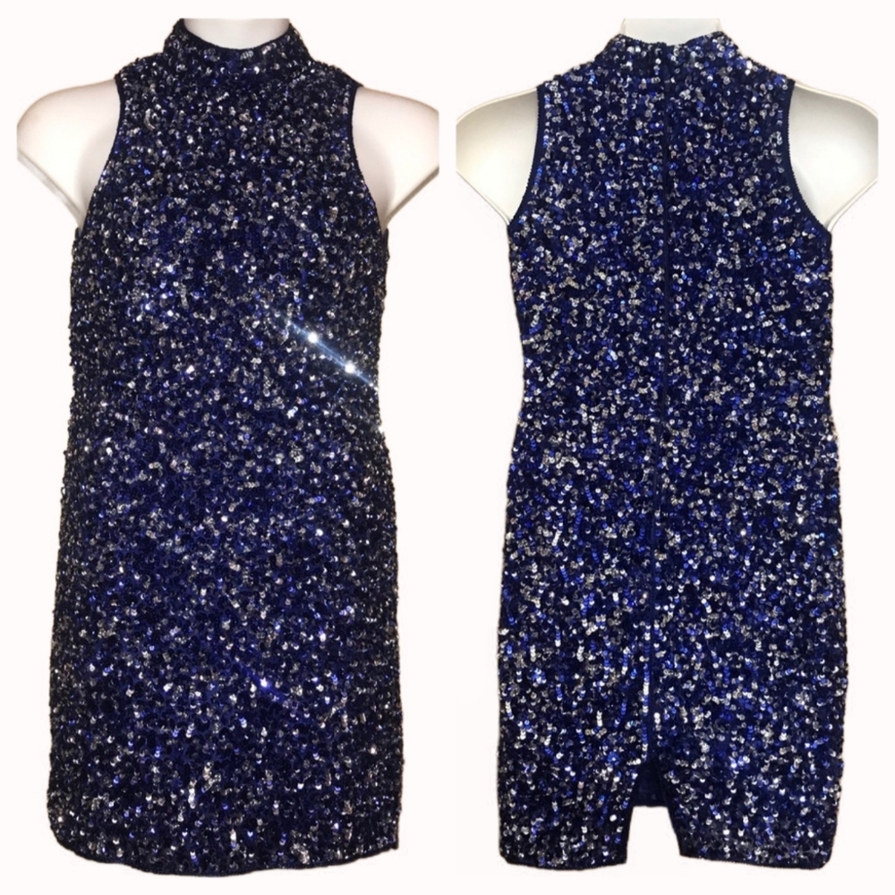 Vintage La Divina Blue Sequin Dress